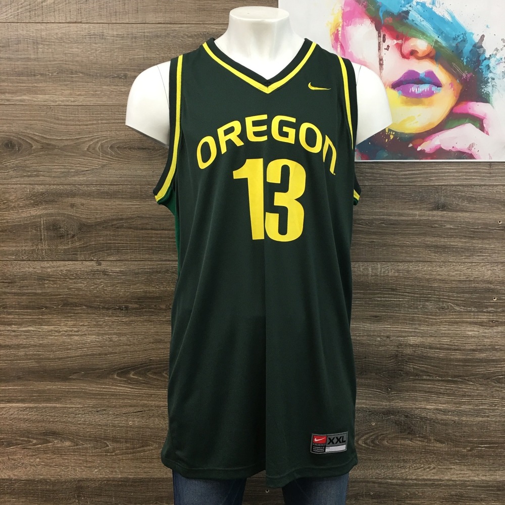 VINTAGE Nike Y2K Oregon Ducks Basketball Jersey‎ Mens XXL Green Yellow NCAA